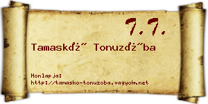 Tamaskó Tonuzóba névjegykártya